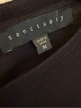 Sanctuary Black Crewneck Knit Top